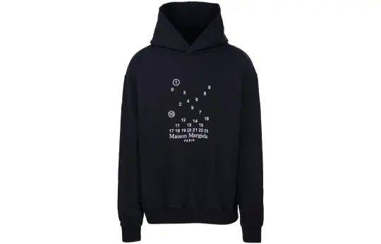 Maison Margiela Logo Printed Long Sleeved Hoodie
