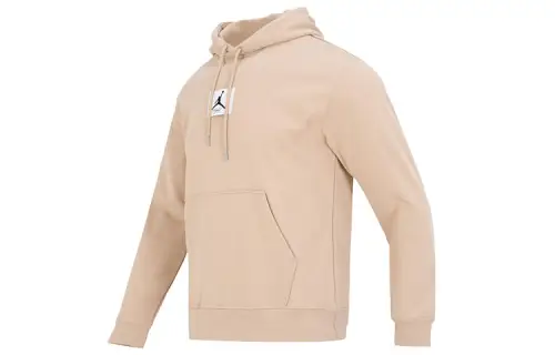 Jordan Sweatshirts Men's Khaki Fleece Lined Hooded Moderate Regular