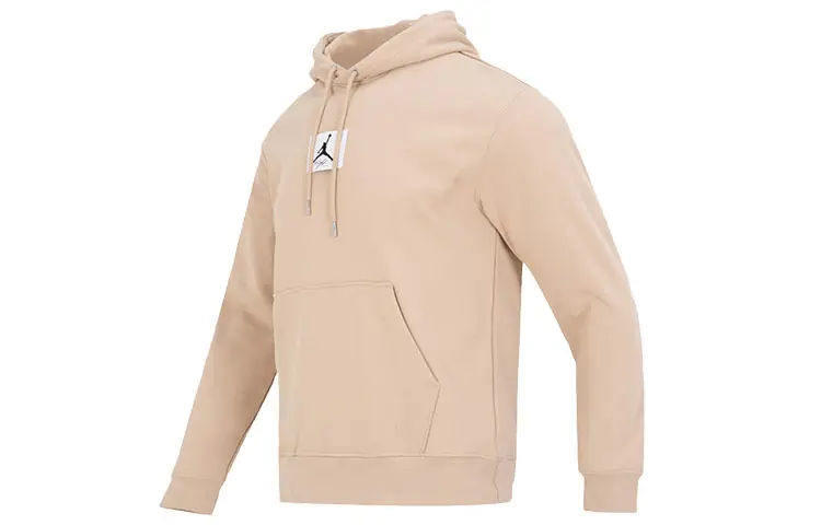 Jordan Sweatshirts Men's Khaki Fleece Lined Hooded Moderate Regular