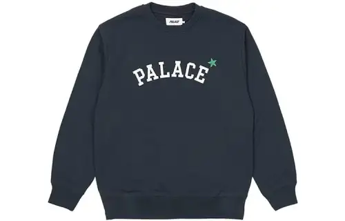 PALACE FW22 Star Crew Sweatshirts round neck long-sleeved sweatshirt, same style for men and women, navy blue