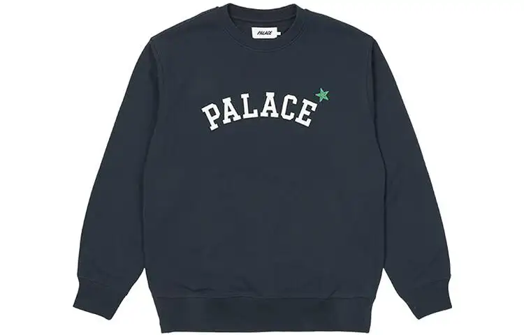 PALACE FW22 Star Crew Sweatshirts round neck long-sleeved sweatshirt, same style for men and women, navy blue