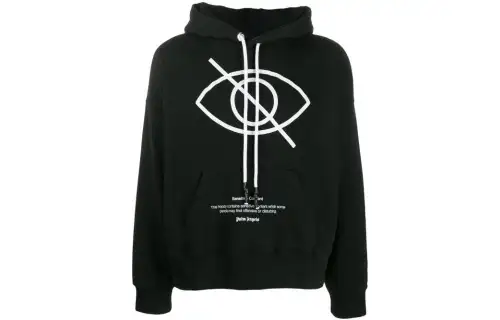 PALM ANGELS Sweatshirts Men's Black Hooded Moderate Regular