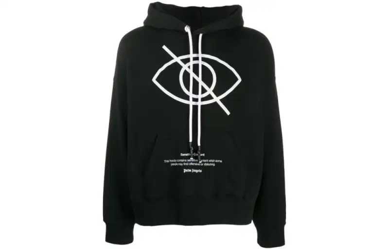 PALM ANGELS Sweatshirts Men's Black Hooded Moderate Regular