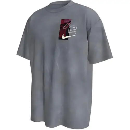 Nike Resistant basketball series NK TEE M90 OC DNA logo gradient round neck short-sleeved T-shirt men's gray