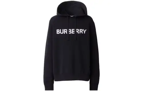 Burberry Logo intarsia Drawstring Hoodie