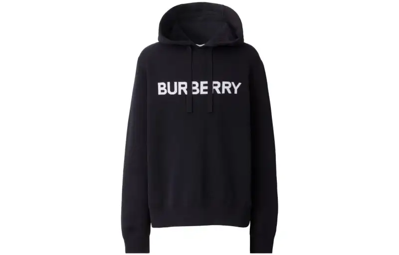 Burberry Logo intarsia Drawstring Hoodie