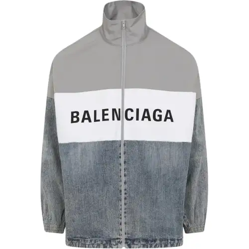 Balenciaga logo-printed colour-block jacket