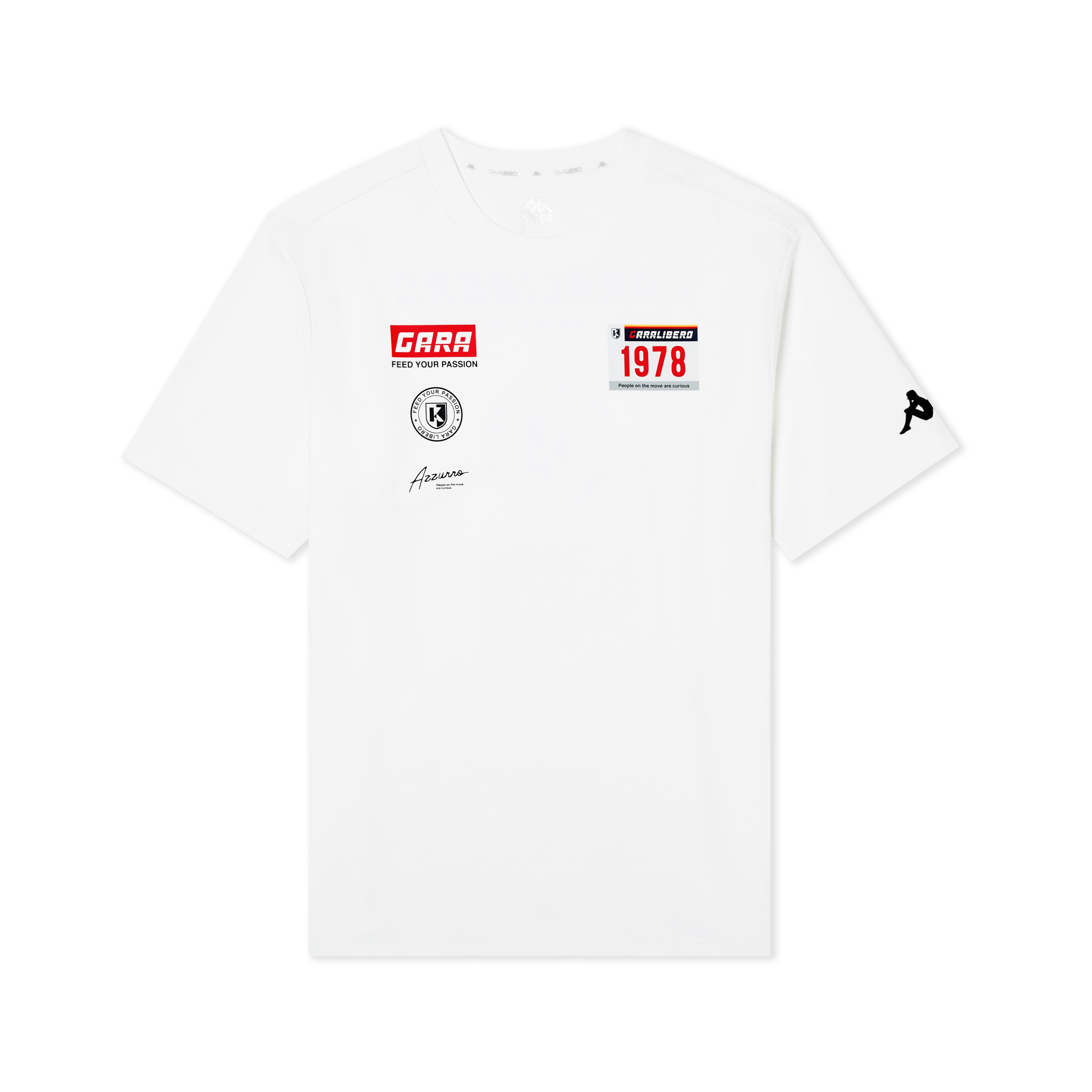 Kappa Kappa GARA series refreshing, breathable, quick-drying, moisture-wicking street medal letter printed short-sleeved T-shirt, men's style, bleached color