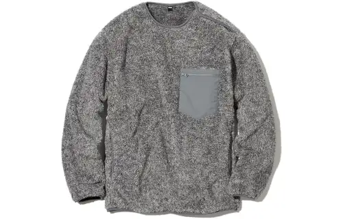 UNIQLO Sweatshirts Men's Gray Crew Neck Moderate Regular