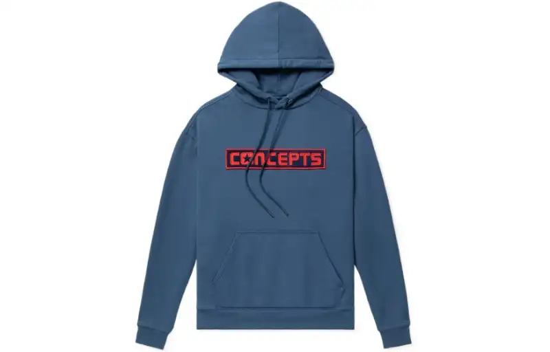 Converse X CONCEPTS Sweatshirts Men's Marine Blue Hooded Moderate Regular