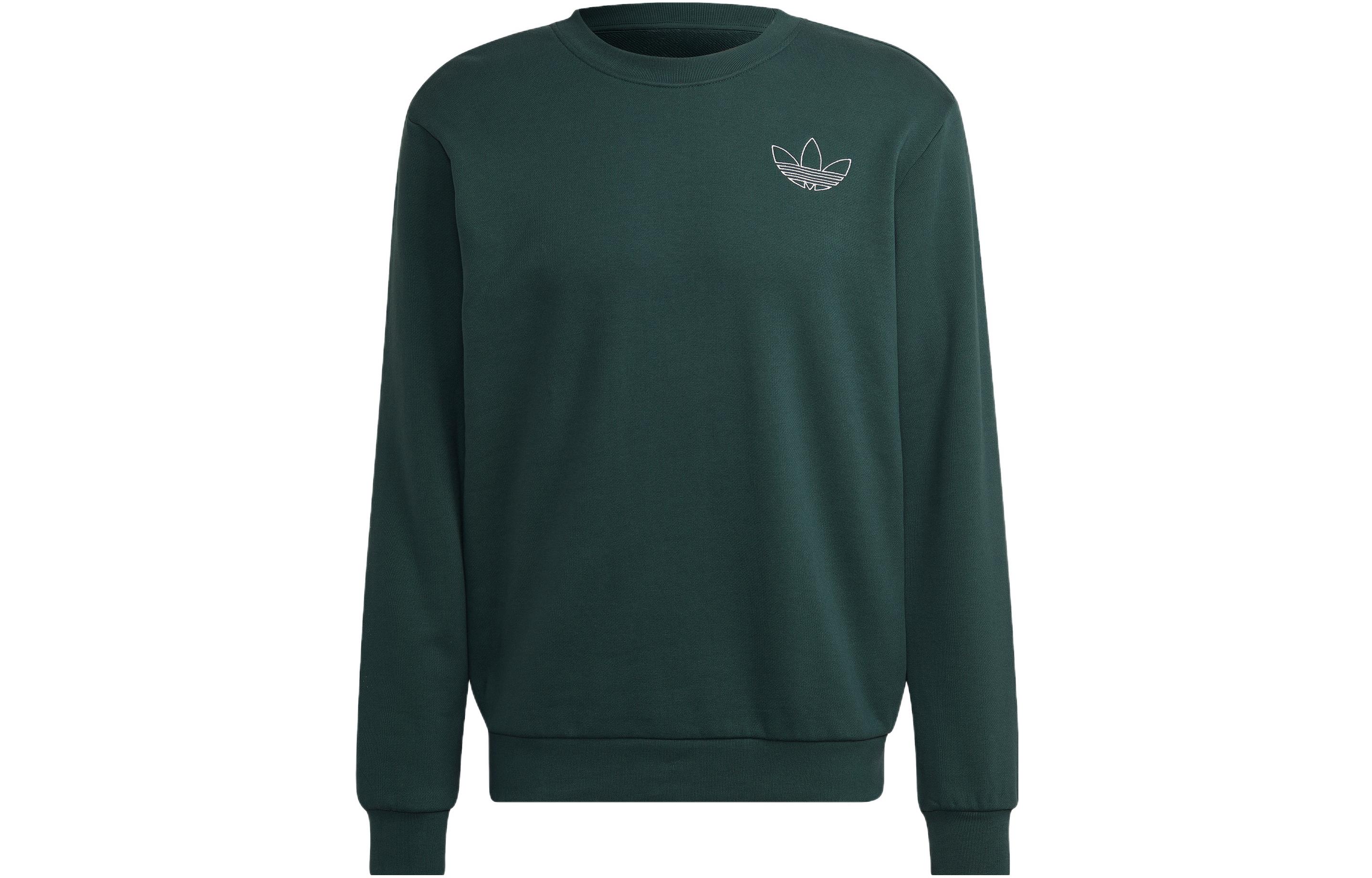Adidas Originals Sweatshirts Men's Green Crew Neck Moderate Heavyweight