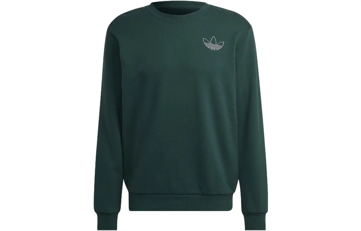 Adidas Originals Sweatshirts Men's Green Crew Neck Moderate Heavyweight