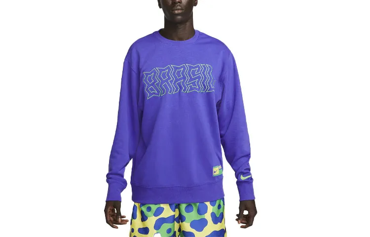 Nike Sweatshirts Men's Purple Crew Neck Moderate Regular