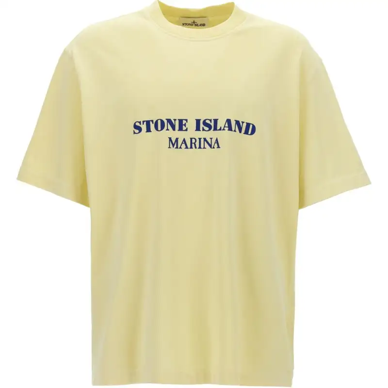 STONE ISLAND Logo Printed Crewneck T Shirt