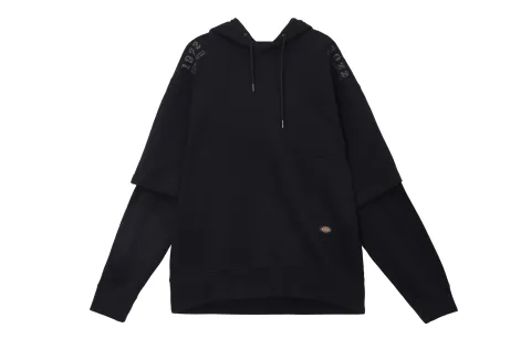 Dickies Sweatshirts Men's Black Hooded Moderate Mock Two Piece