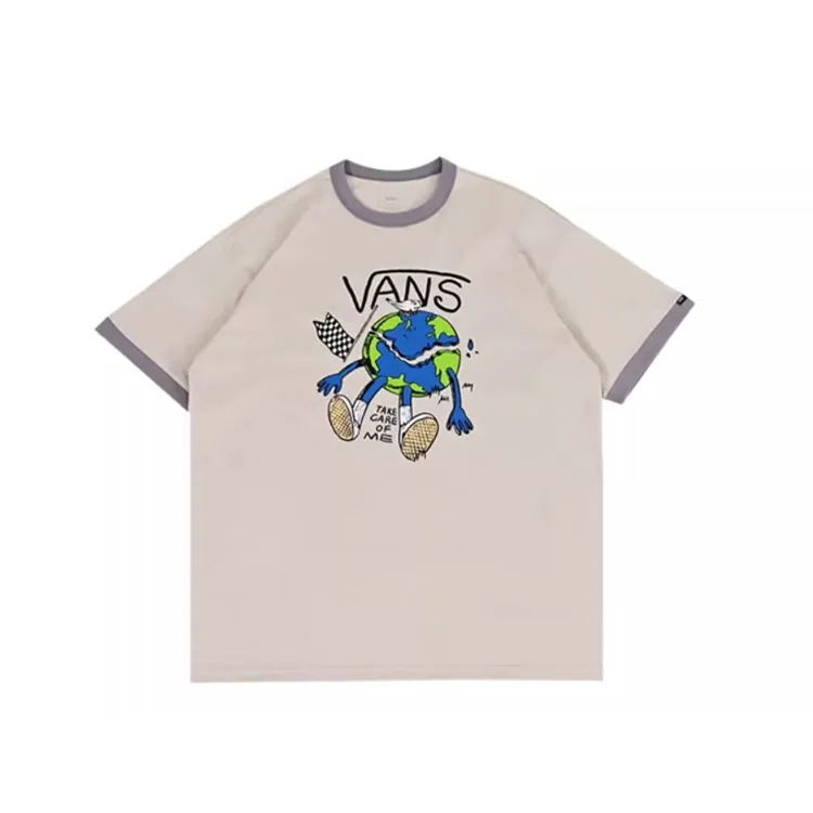 Vans T-Shirts Men's Ecru Crew Neck Moderate