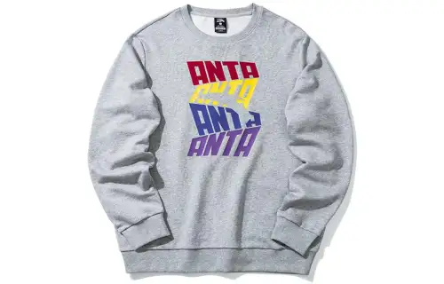 ANTA Life Collection Sweatshirts Men's Gray Crew Neck Moderate Regular
