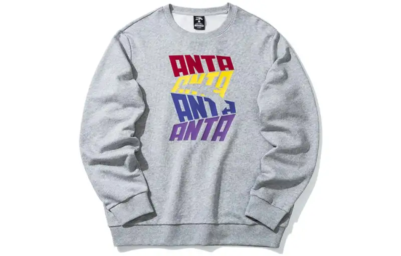 ANTA Life Collection Sweatshirts Men's Gray Crew Neck Moderate Regular