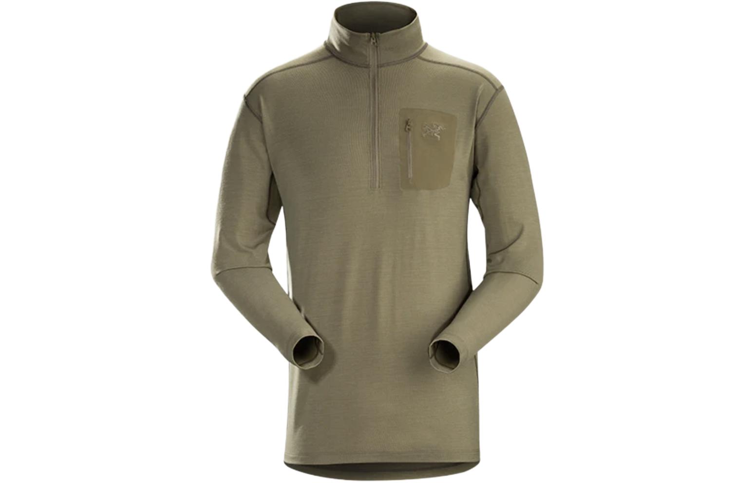 Arcteryx Arc'teryx LEAF Cold WX Zip Neck AR Wool wool stand-up collar embroidered half-zip long-sleeved half-cardigan sweatshirt for men