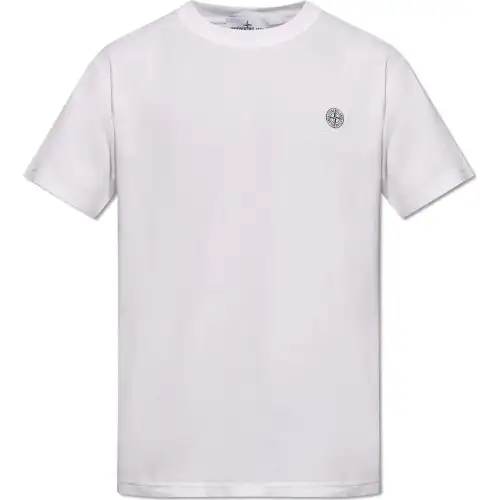STONE ISLAND Logo Patch Crewneck T Shirt