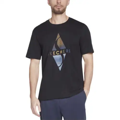 Skechers Recharge T Shirts Men's Black Crew Neck Moderate