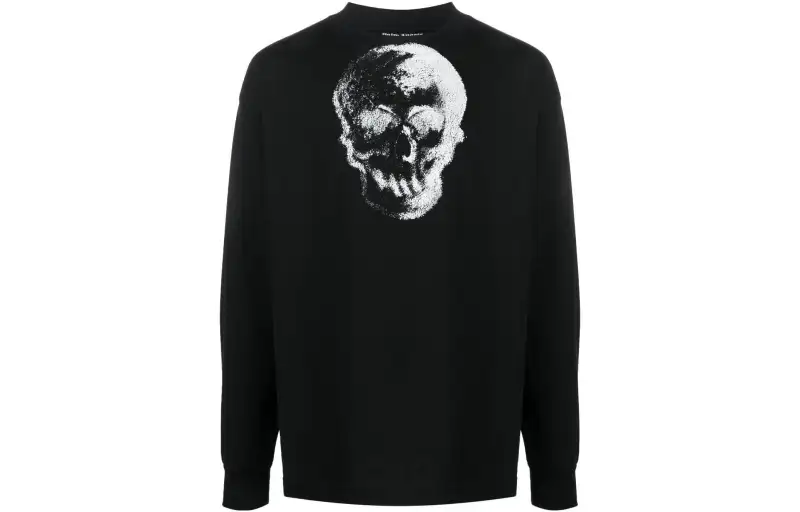 PALM ANGELS Sweatshirts Men's Black Crew Neck Moderate Regular
