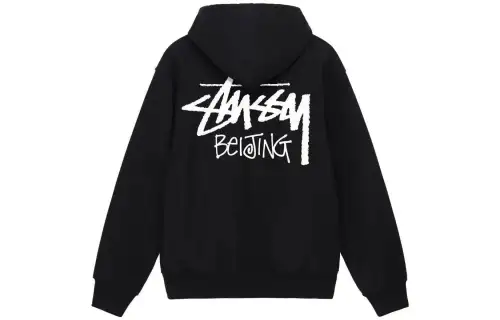 Stussy long-sleeve logo-detail hoodie