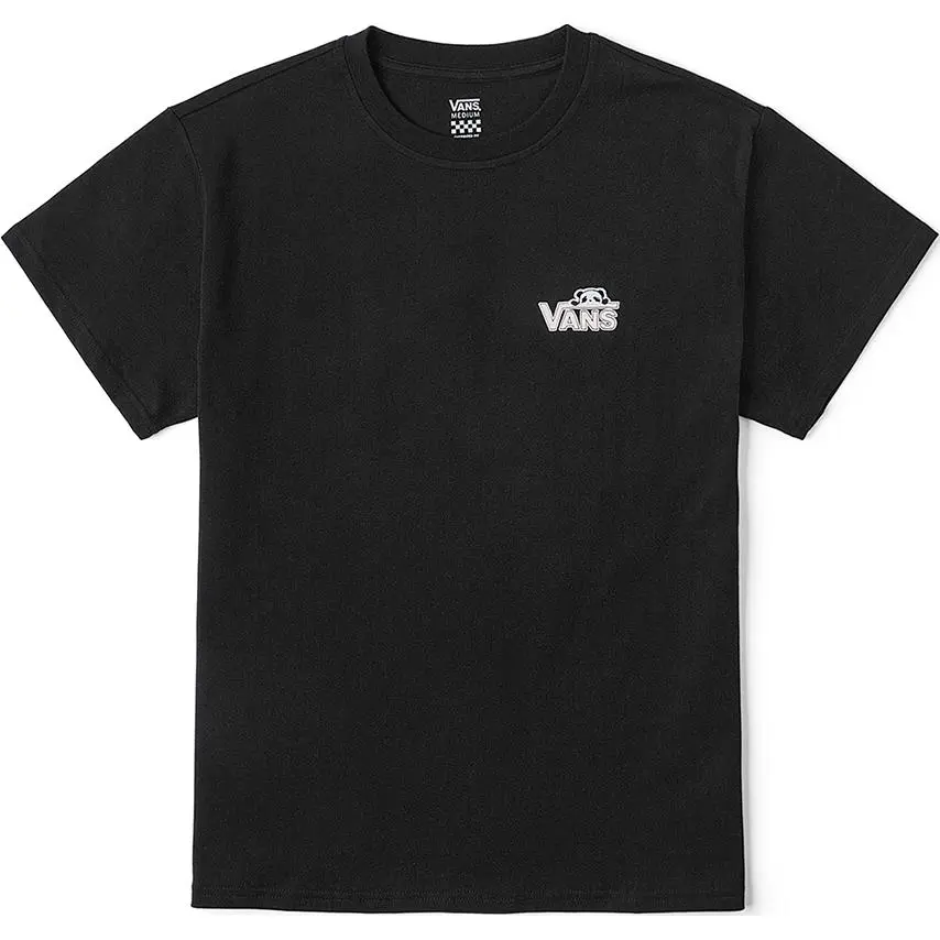 Vans T Shirts Unisex Black Crew Neck Moderate Straight Fit