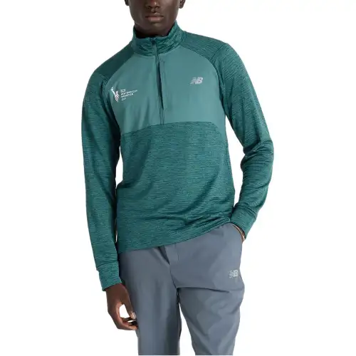 New Balance NYC Marathon AthleticsHeat Grid T Shirt Men's Spruce Green