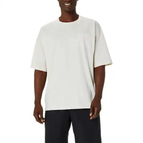 ASICS T Shirts Men's White Crew Neck Moderate