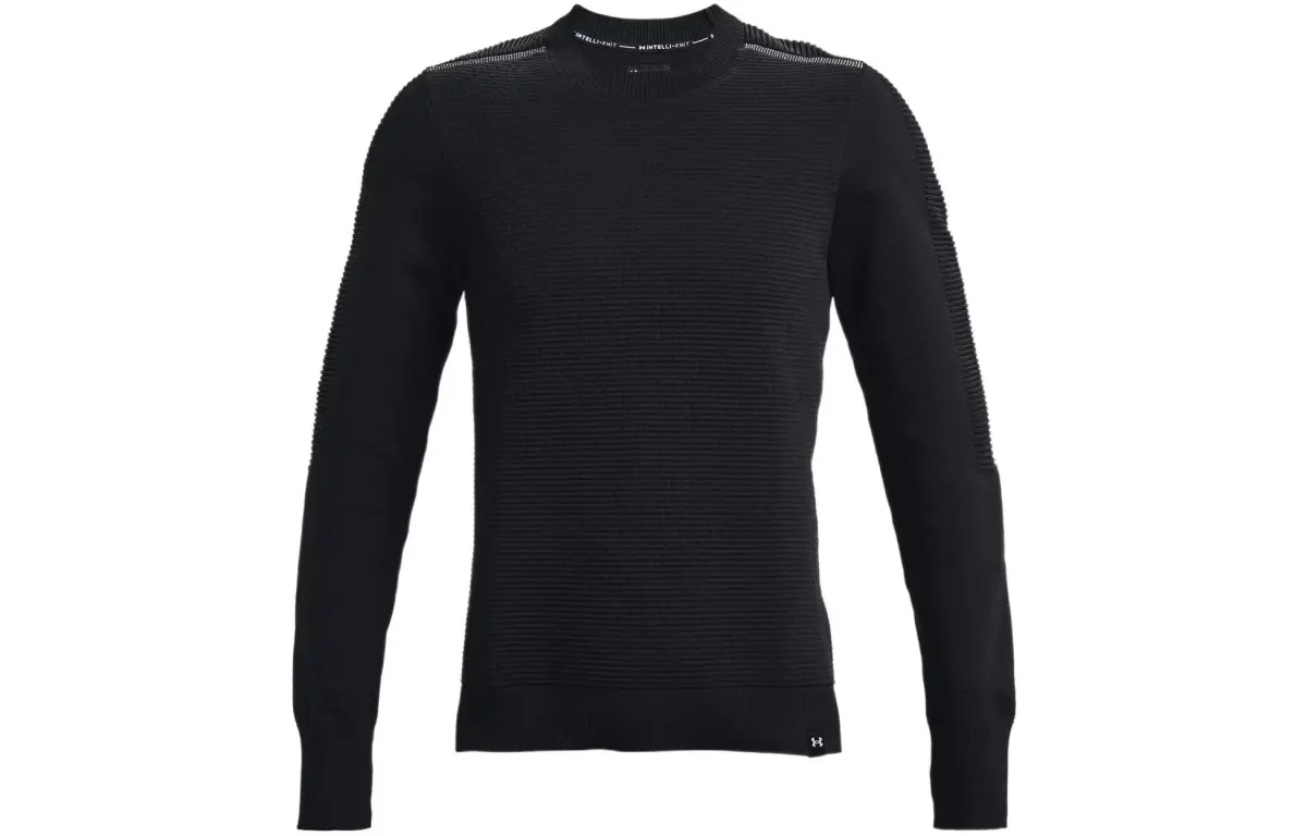 Under Armour Sweatshirts Men's Black Crew Neck Moderate Regular