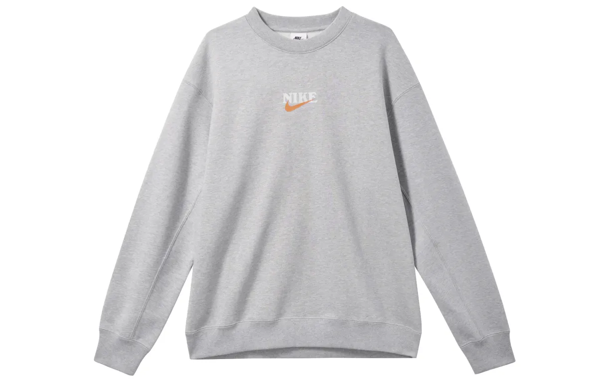 Nike Sweatshirts Men's Gray Crew Neck Moderate Straight Fit