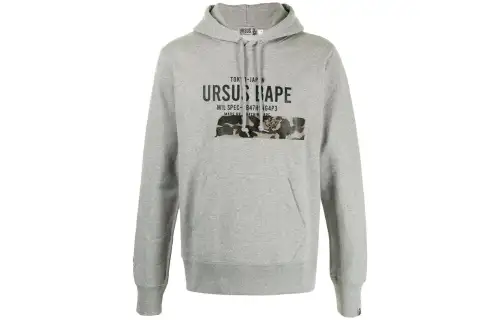 A BATHING APE Sweatshirts Men's Gray Hooded Moderate Regular