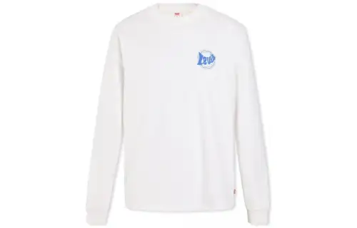 Levis Sweatshirts Men's White Crew Neck Moderate Regular