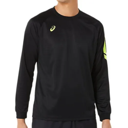 ASICS T Shirts Men's Black Crew Neck Thin