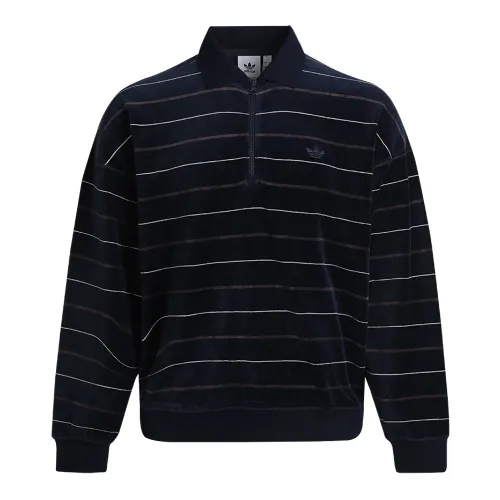 Adidas Originals LS VELOUR JRSY T Shirt Men's Navy Blue