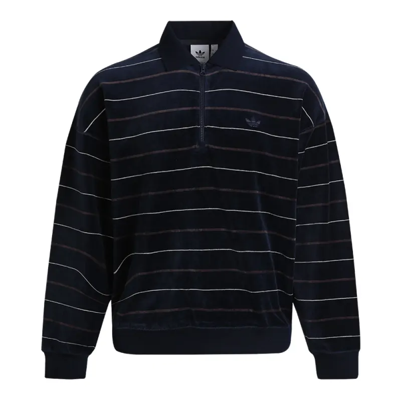 Adidas Originals LS VELOUR JRSY T Shirt Men's Navy Blue