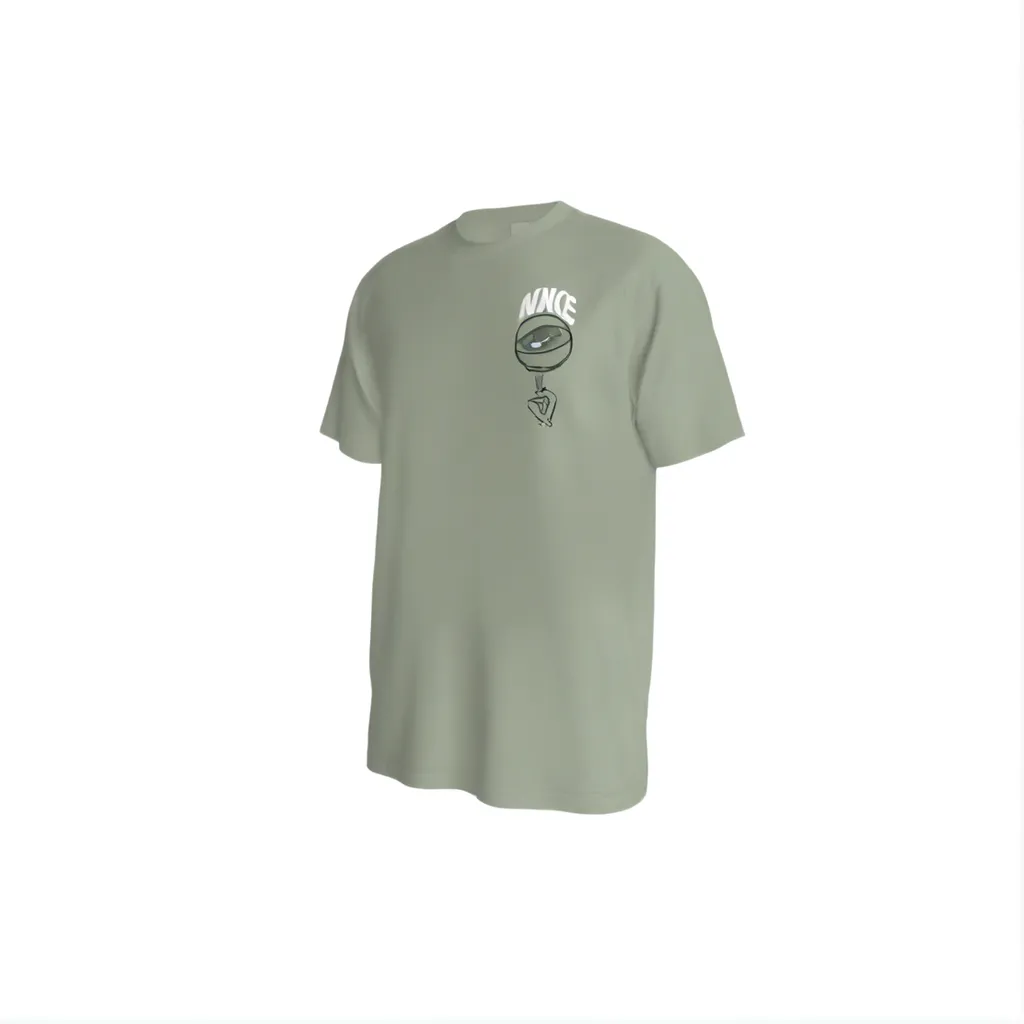 Nike T-Shirts Men's Green Crew Neck Moderate Straight Fit