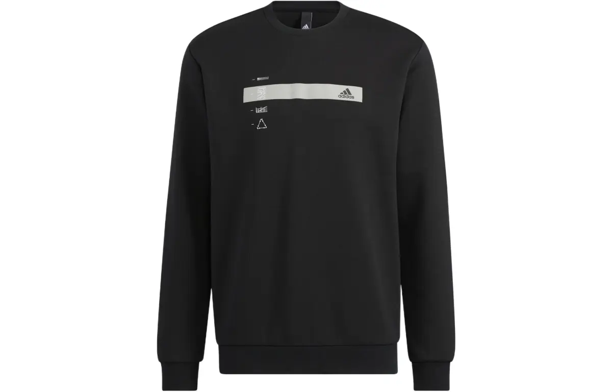 Adidas Sweatshirts Men's Black Crew Neck Moderate Straight Fit