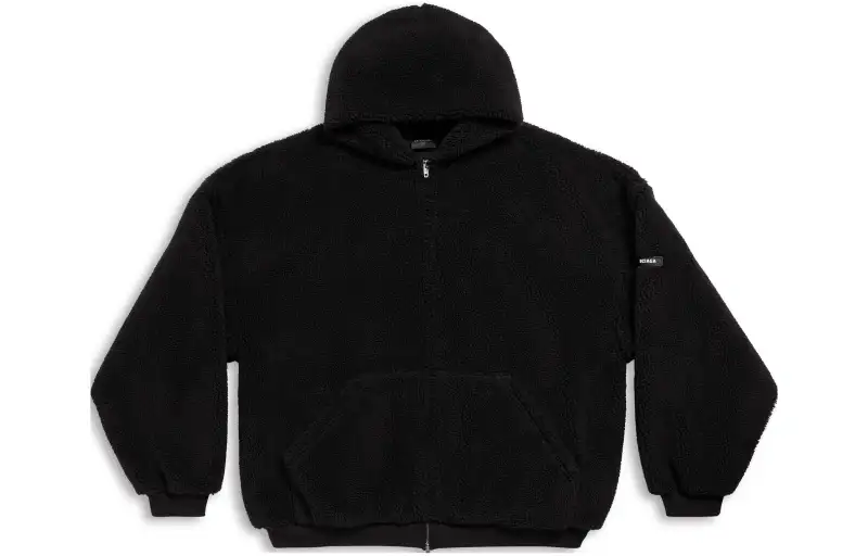 Balenciaga Outerwear Zip Up Hoodie Oversized In