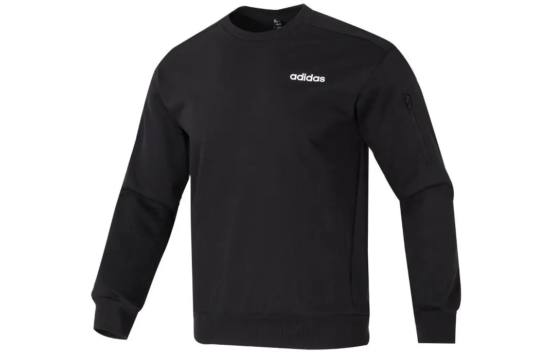 Adidas Sweatshirts Men's Black Crew Neck Moderate Regular