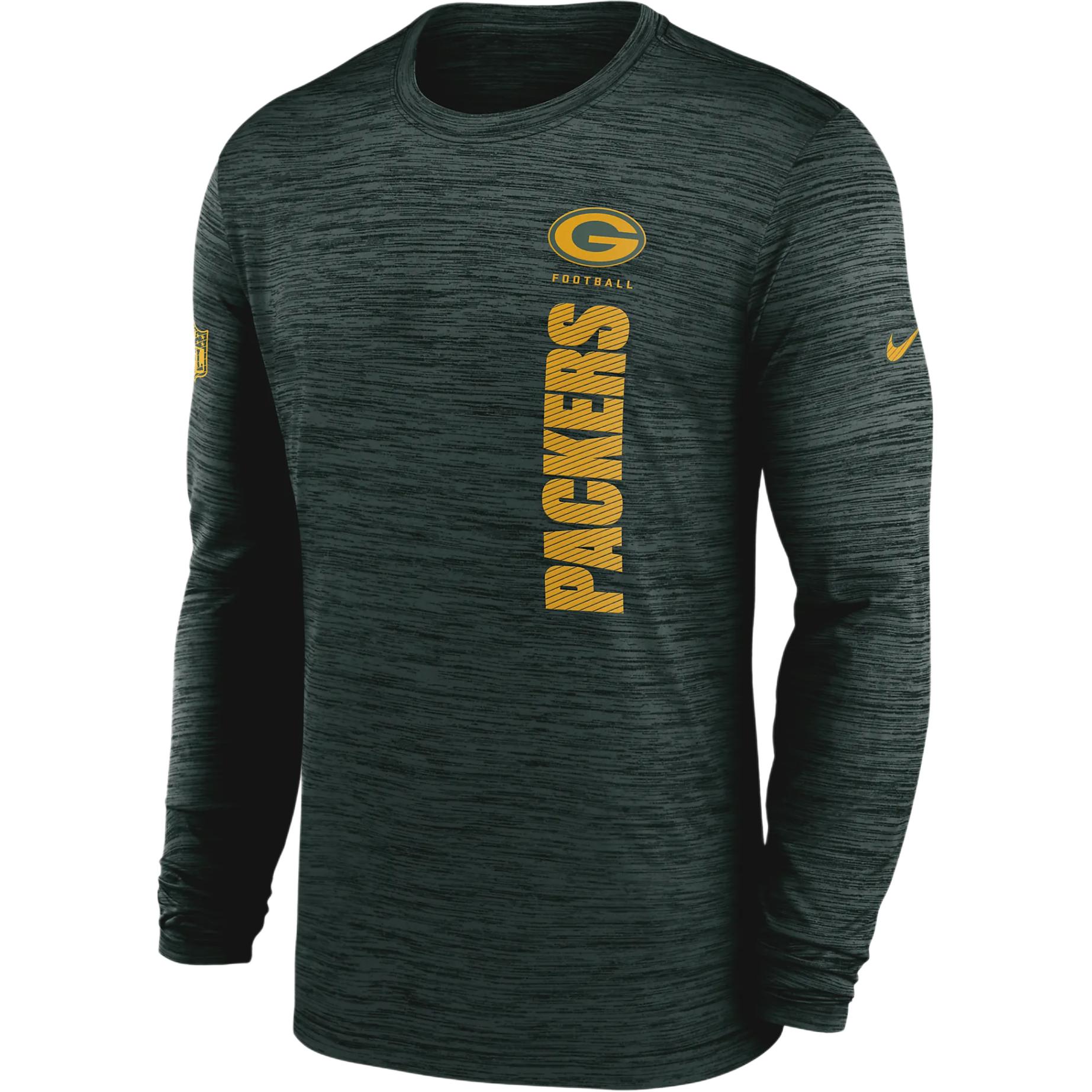 Nike X NFL joint model Dri-FIT Green Bay Packers sideline speed soft, lightweight, dry and comfortable long-sleeved T-shirt men's hunter green