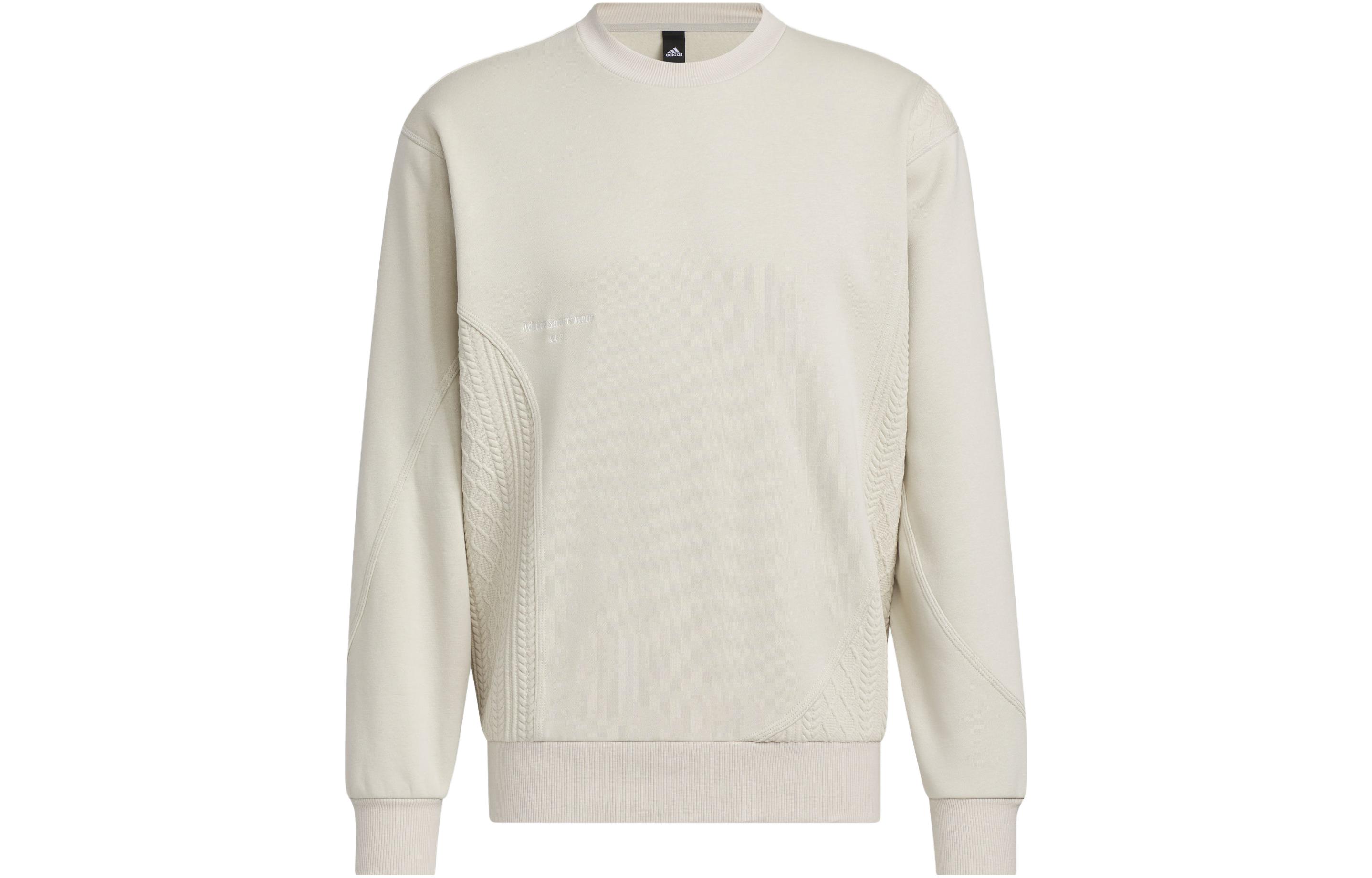 Adidas Lounge Sweatshirts Men's Clear Brown Crew Neck Moderate Regular