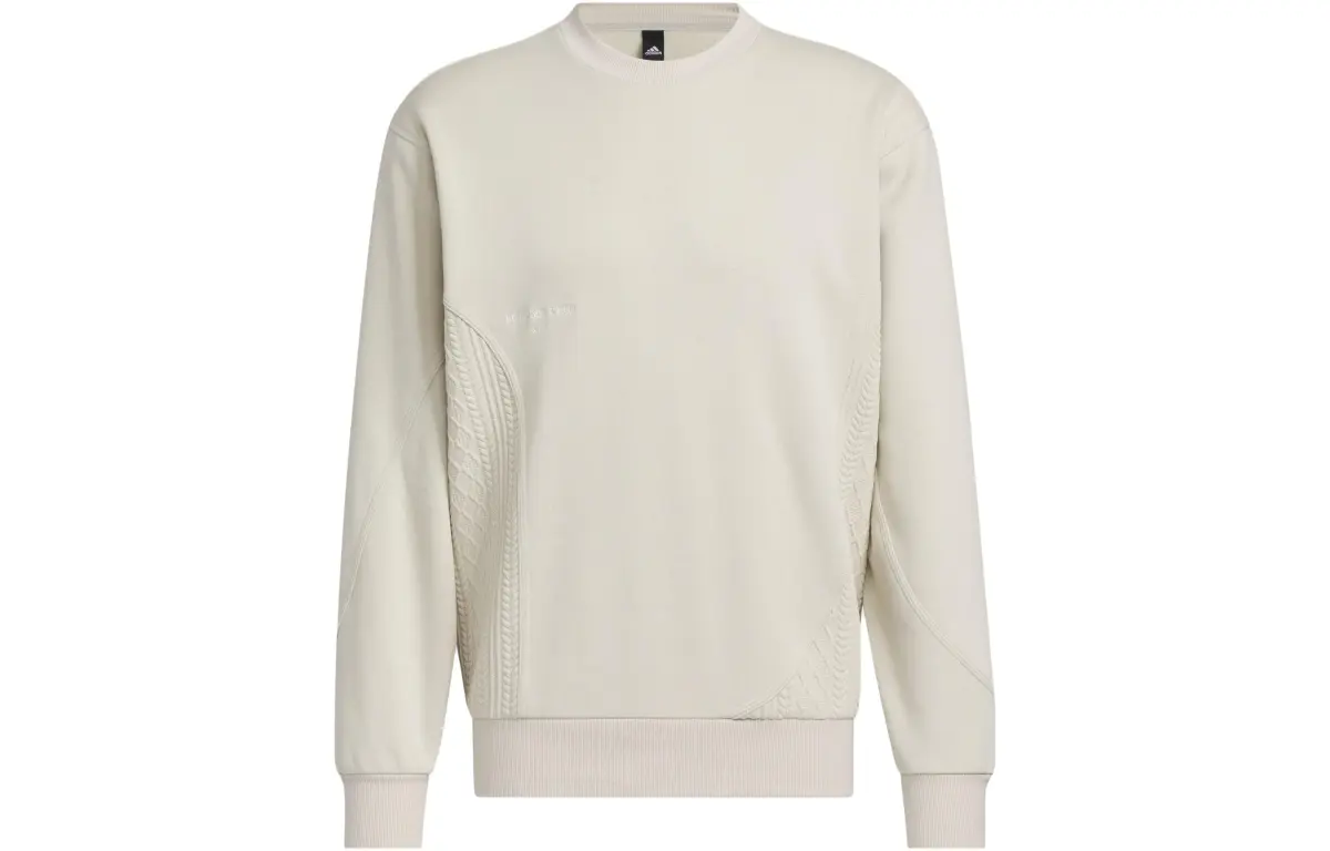 Adidas Lounge Sweatshirts Men's Clear Brown Crew Neck Moderate Regular