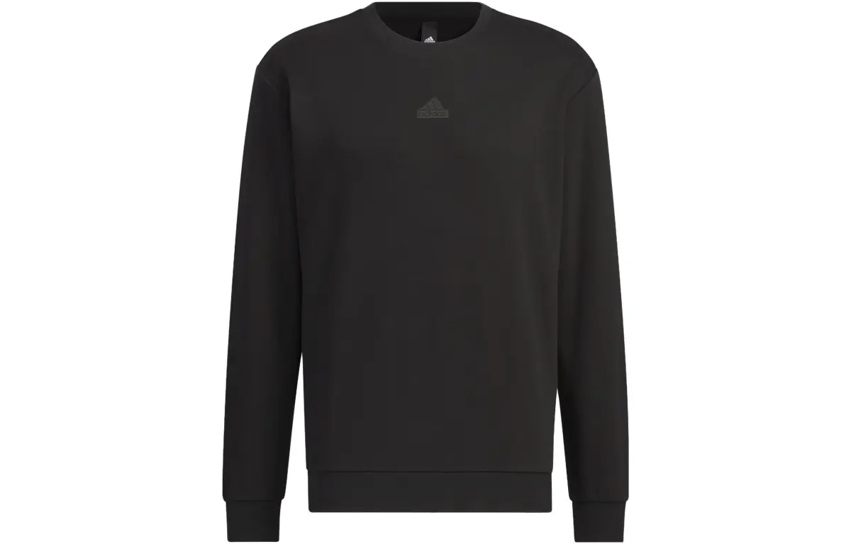 Adidas Sweatshirts Men's Black Crew Neck Moderate
