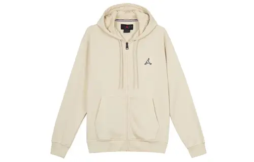 Jordan ESSENTIALS Solid Color Embroidery Logo Cardigan Zippers Hooded Fleece Lined Coat Sweatshirt Men's Yellow