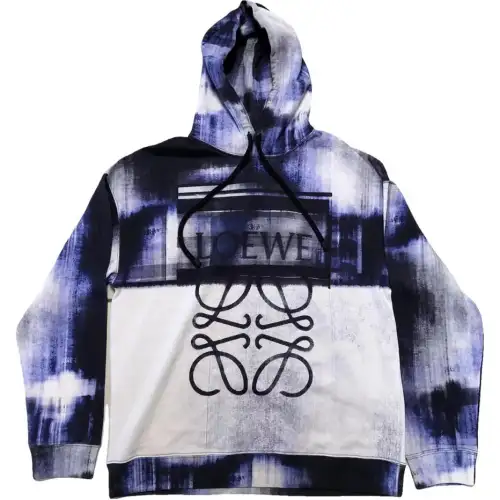 LOEWE Sweatshirts Men's White Hooded Moderate Regular