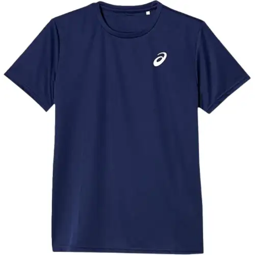 ASICS T Shirts Men's Blue Crew Neck Moderate