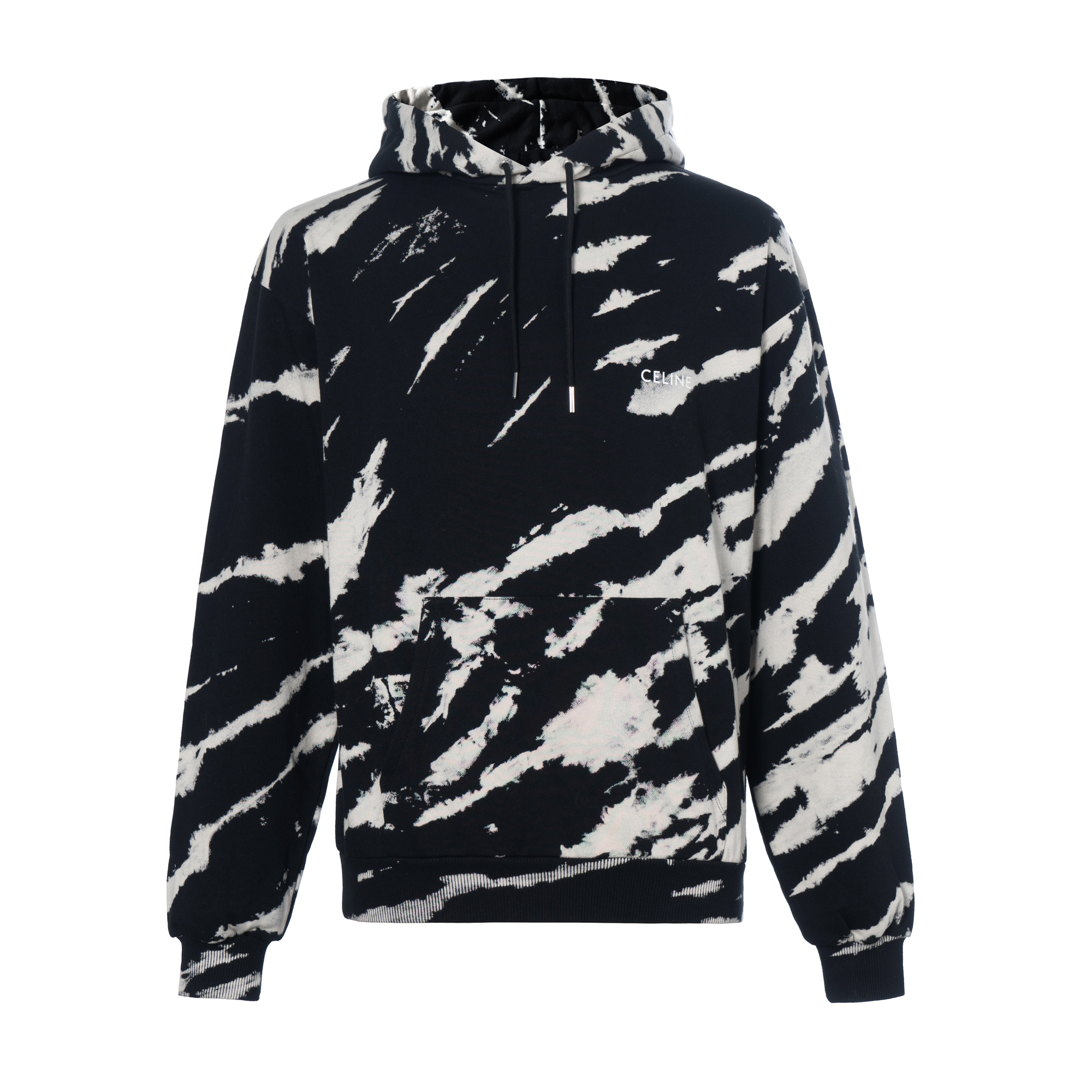 CELINE Sweatshirts Men's Black Hooded Moderate Regular