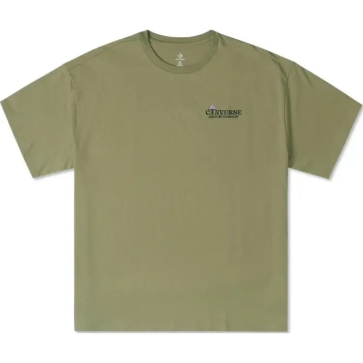 Converse T-Shirts Men's Green Crew Neck Moderate